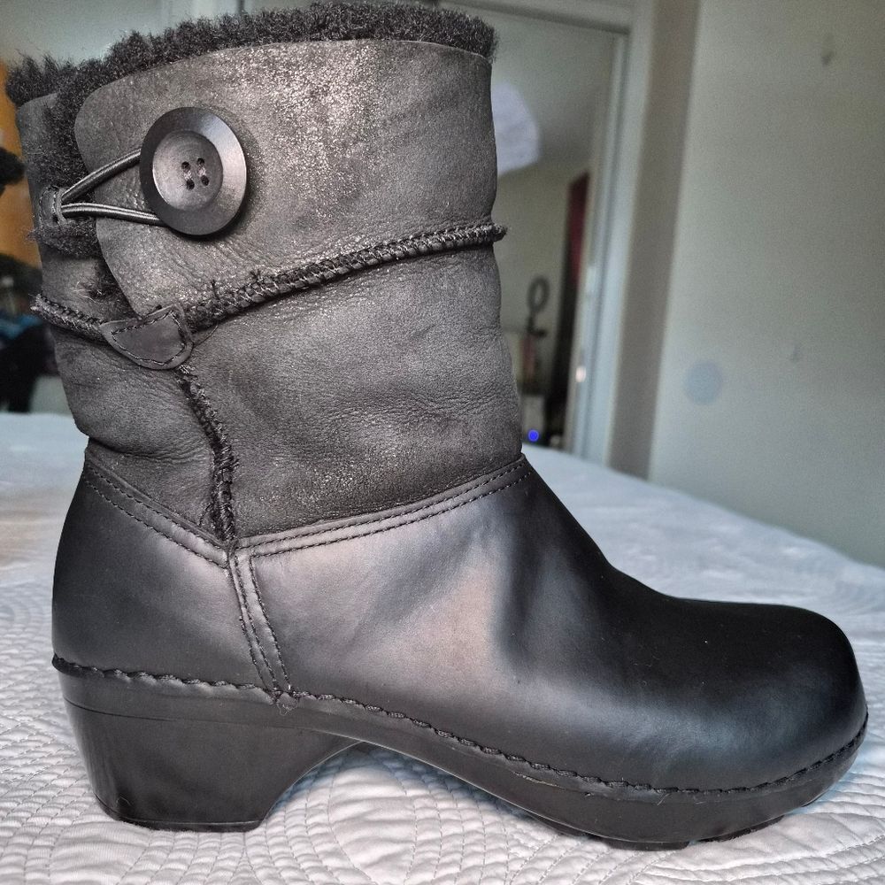 VGUC Dansko Stormy Fur Lined Boots Leather Black Women EU 38 - Picture 3 of 16